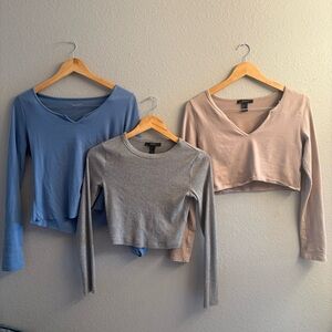 Women's Long Sleeve Crop Tops Bundle